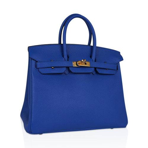 Birkin 25 Bag Blue Zellige Novillo Leather with Gold Hardware
