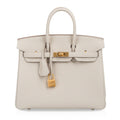 Birkin HSS 25 Bag Beton w/ Pink Rose Pourpre Brushed Gold Hardware Togo