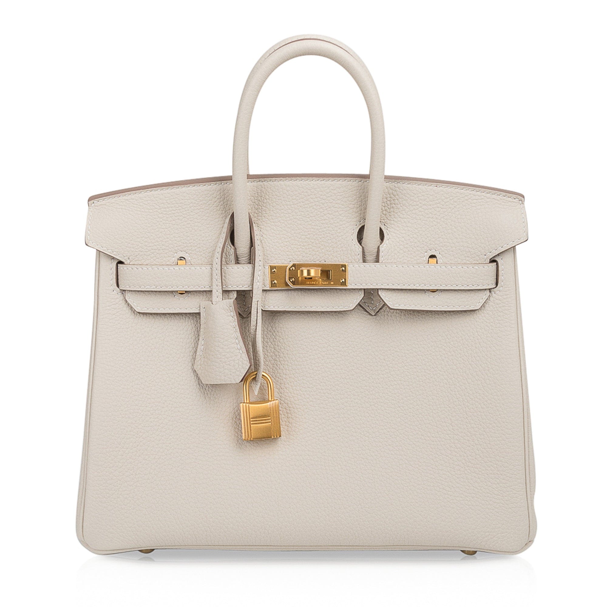 Birkin HSS 25 Bag Beton w/ Pink Rose Pourpre Brushed Gold Hardware Togo