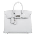 Birkin 25 Bag HSS White Clemence Trench Interior Brushed Palladium Hardware