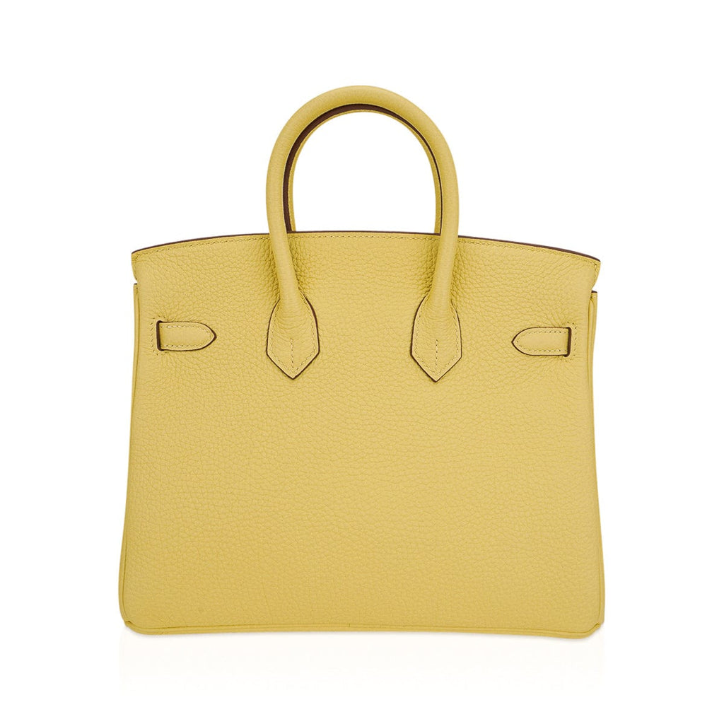 Birkin 25 Bag Jaune Poussin Togo Leather with Palladium Hardware