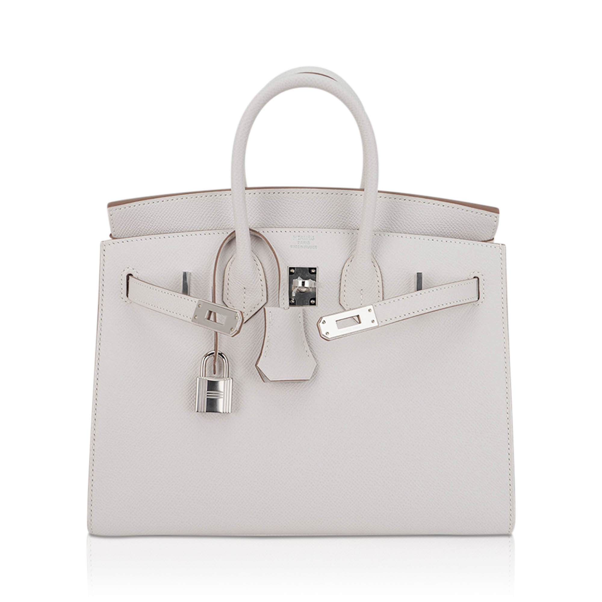 Birkin Sellier 25 Bag Gris Pale Epsom Leather with Palladium Hardware