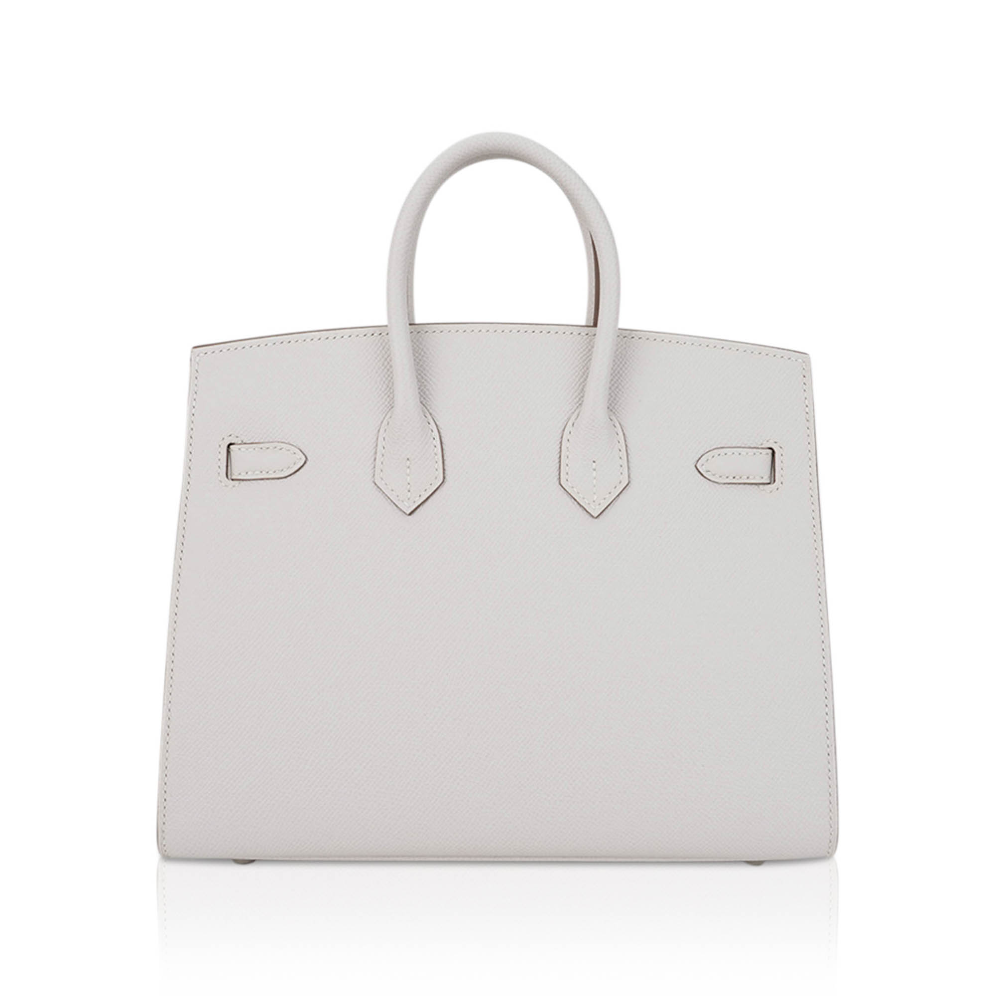 Birkin Sellier 25 Bag Gris Pale Epsom Leather with Palladium Hardware