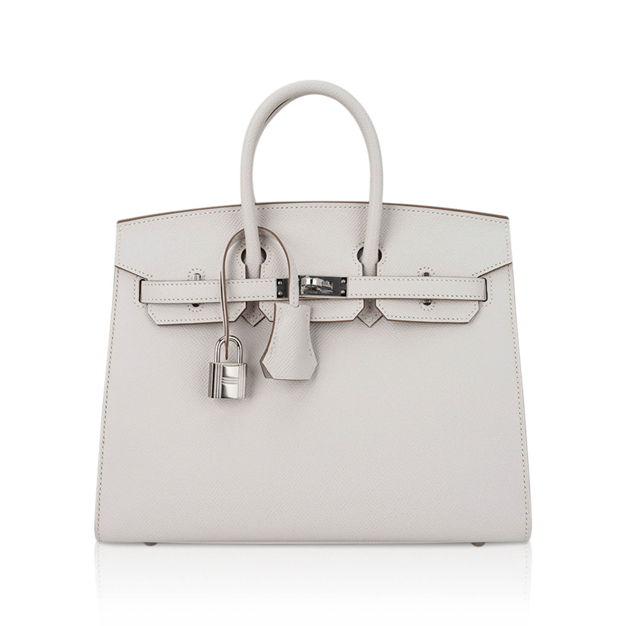 Birkin Sellier 25 Bag Gris Pale Epsom Leather with Palladium Hardware