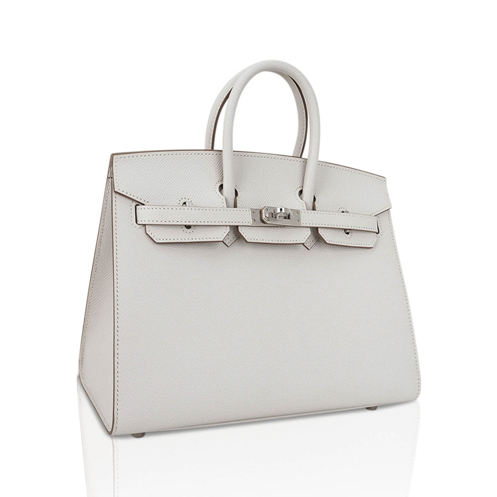 Birkin Sellier 25 Bag Gris Pale Epsom Leather with Palladium Hardware