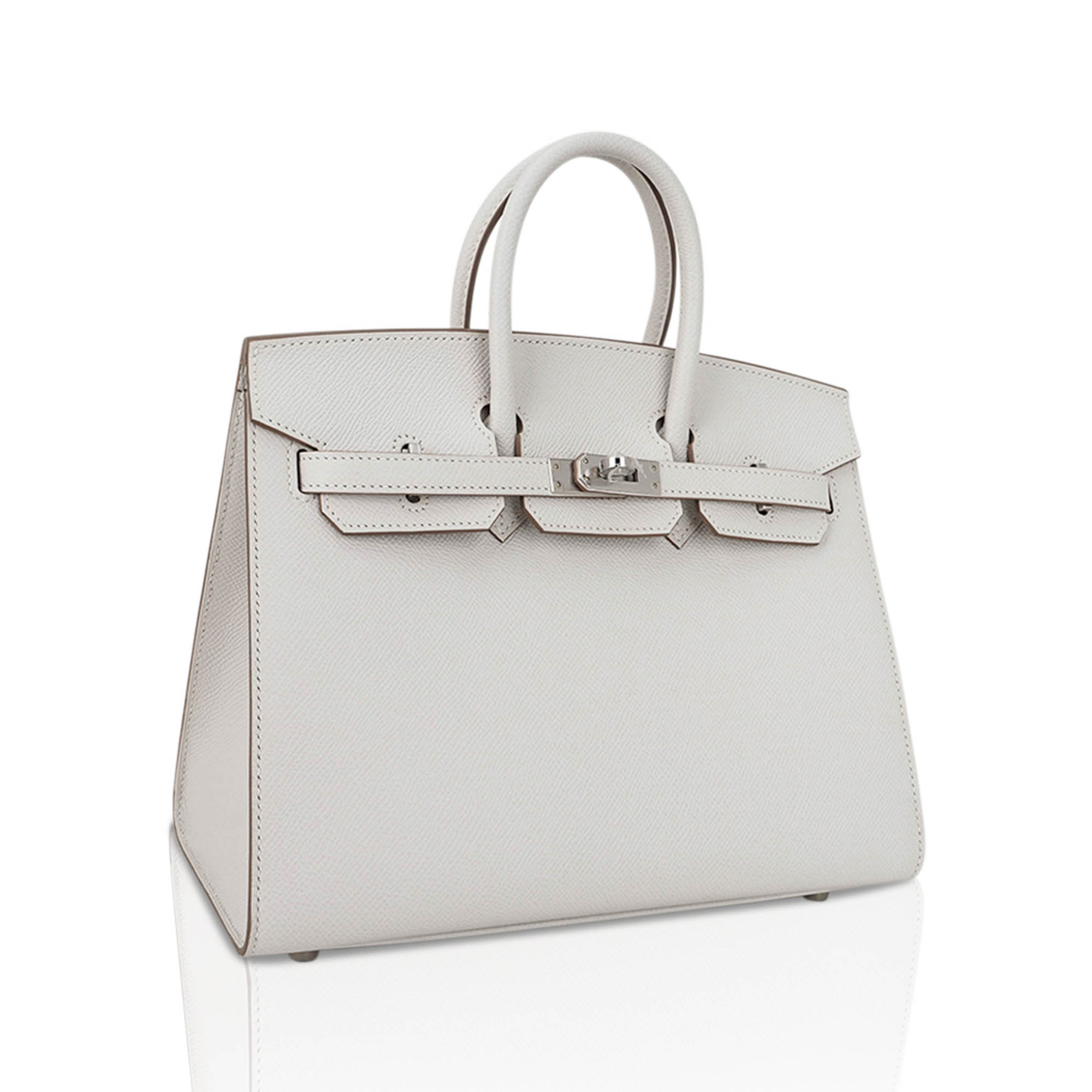 Birkin Sellier 25 Bag Gris Pale Epsom Leather with Palladium Hardware