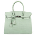 Birkin 30 Bag Vert D’eau Matte Alligator Palladium Hardware