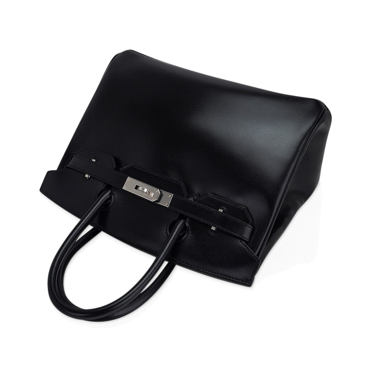 Birkin 30 Black Box Leather Bag Palladium Hardware