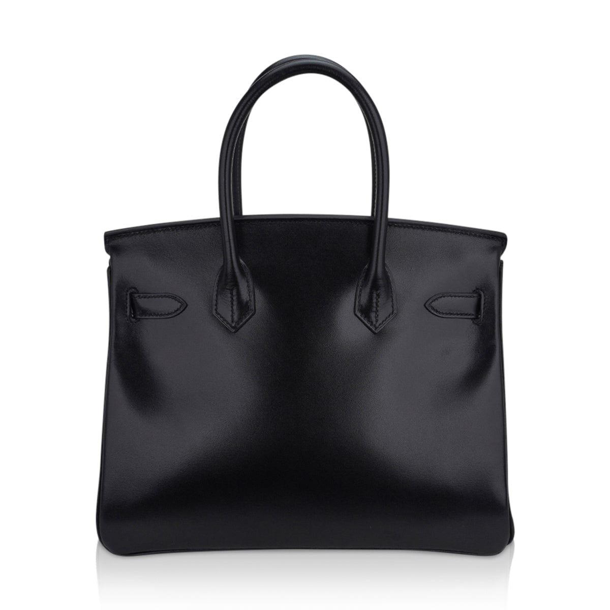 Birkin 30 Black Box Leather Bag Palladium Hardware