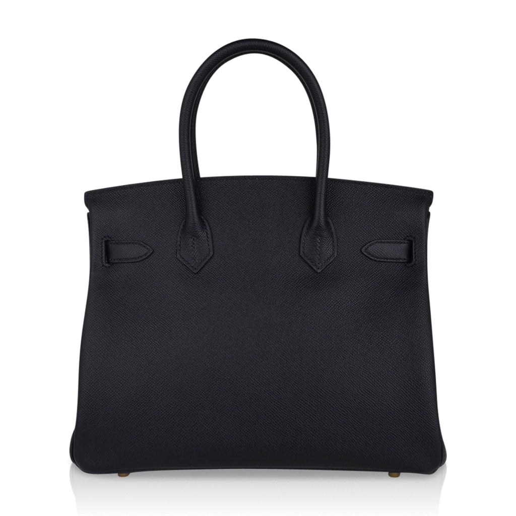 Birkin 30 Bag Black Gold Hardware Epsom Leather New w/ Box