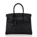 Birkin HSS 30 Bag Black (Noir ) Ostrich Palladium Hardware