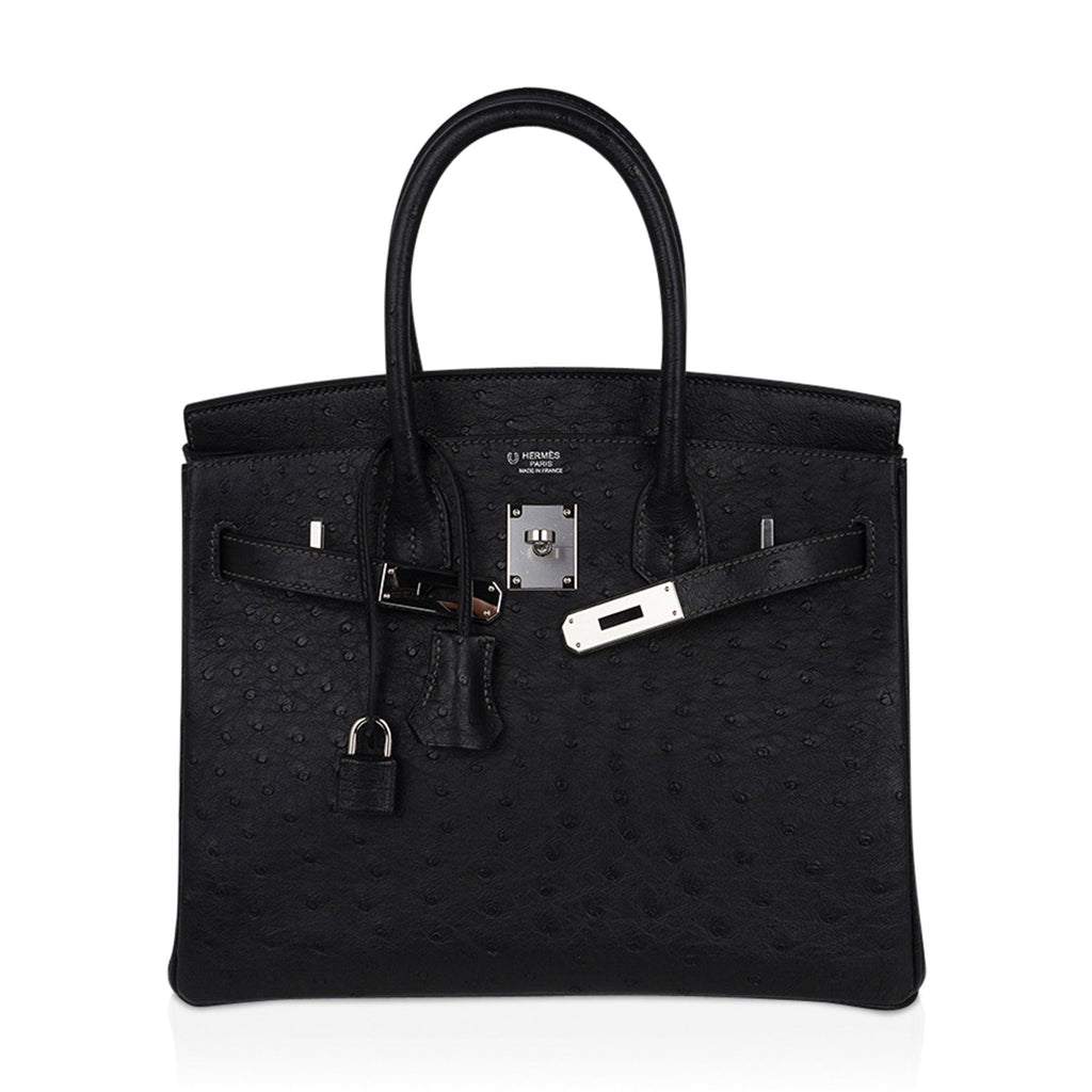Birkin HSS 30 Bag Black (Noir ) Ostrich Palladium Hardware