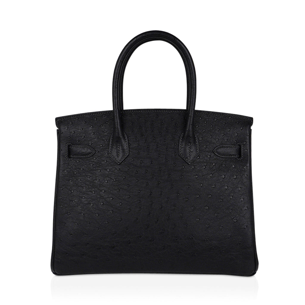 Birkin HSS 30 Bag Black (Noir ) Ostrich Palladium Hardware