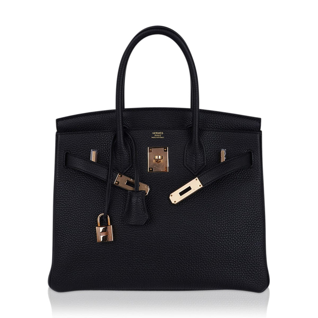 Birkin 30 Bag Black Togo Leather with Rose Gold Hardware