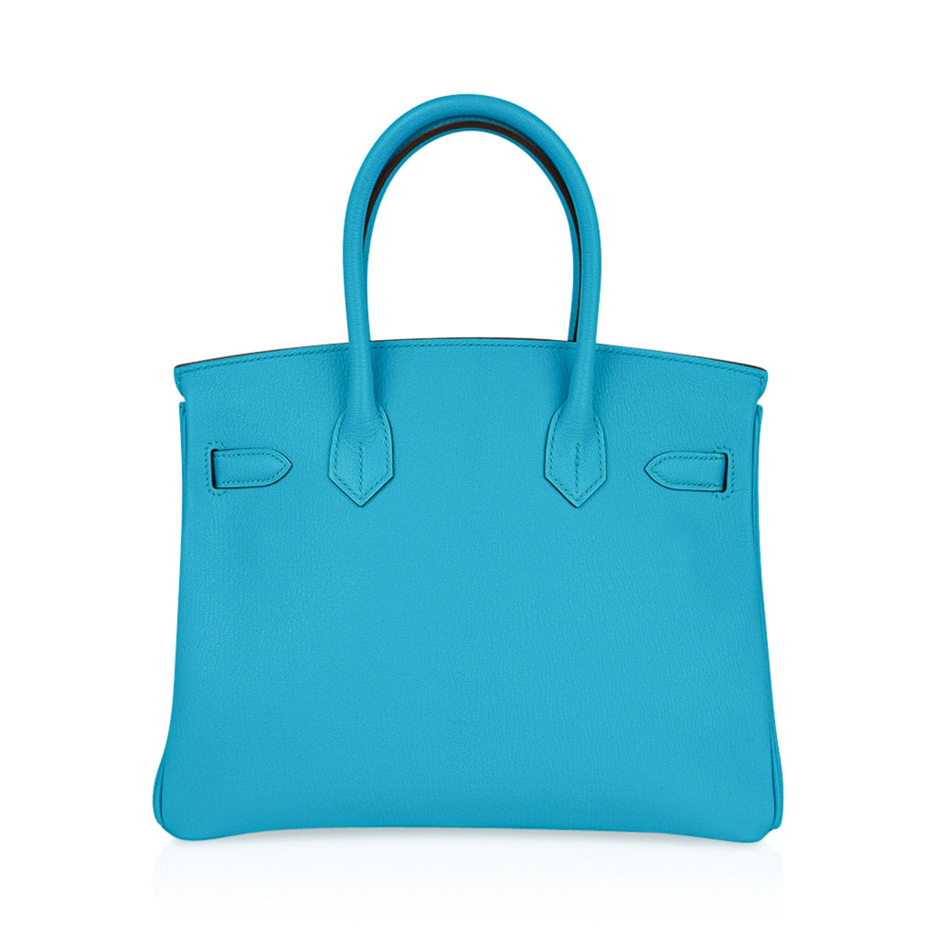 Birkin 30 Bleu Aztec Bag Chevre Leather with Gold Hardware