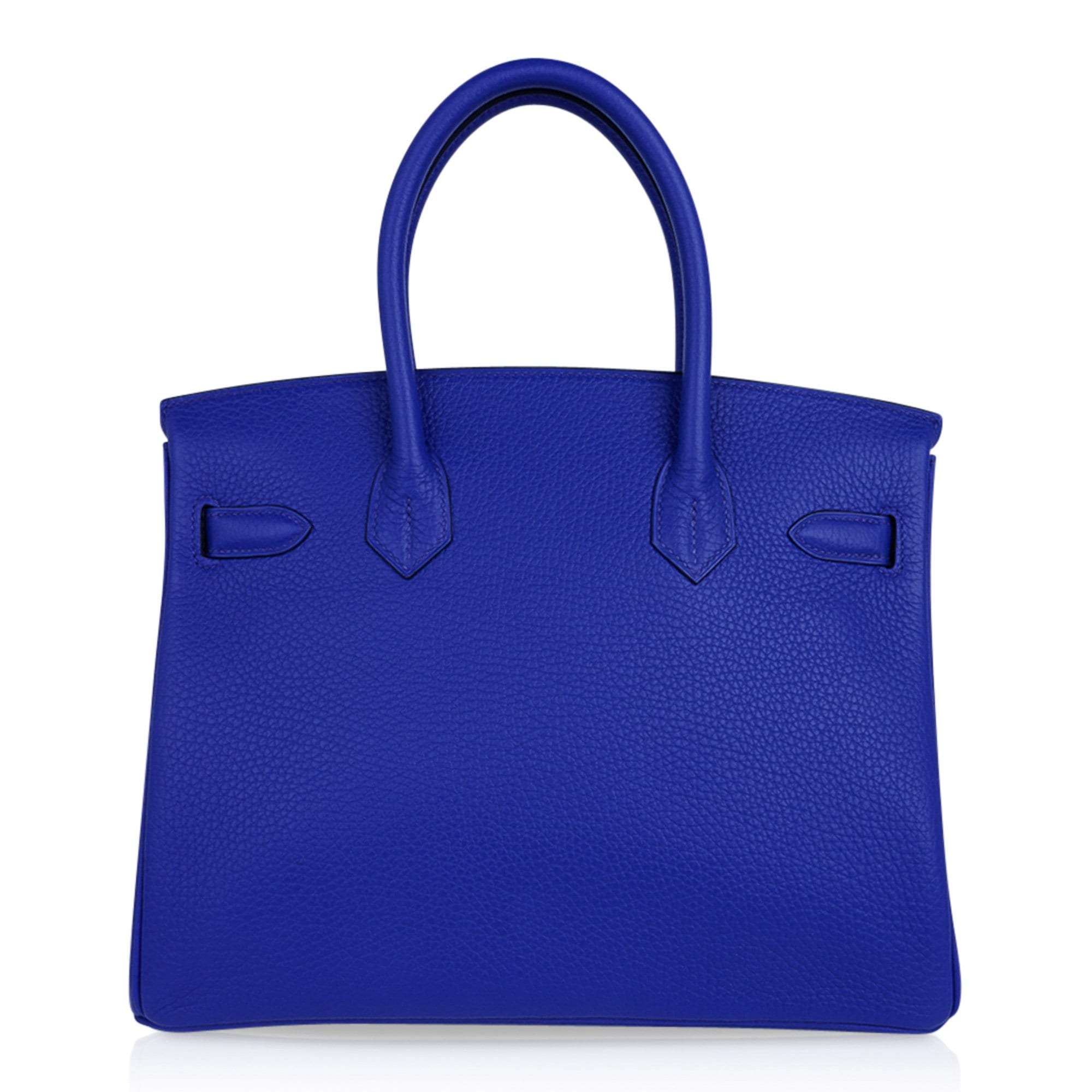 Birkin 30 Bag Blue Electric Clemence Gold Hardware