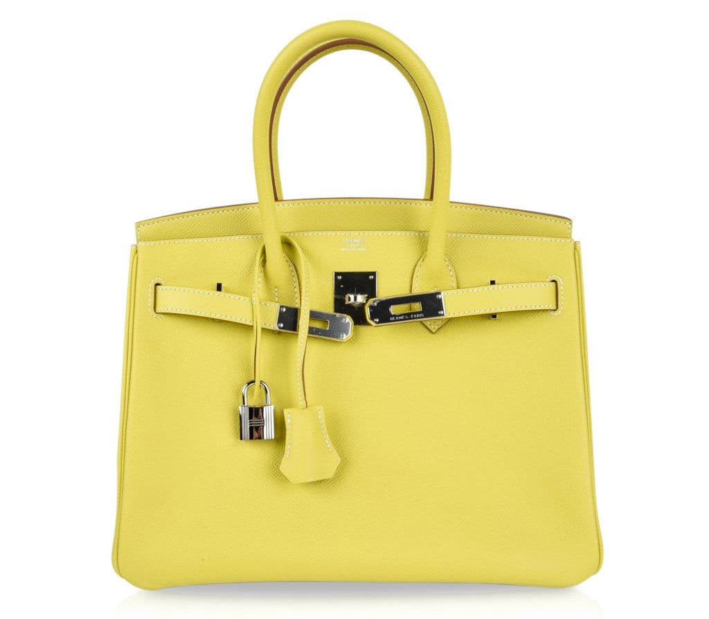 Birkin 30 Bag Rare Lime Candy Limited Edition Gris Perle Interior Palladium
