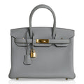 Birkin 30 Bag Gris Mouette Gold Hardware Togo Leather