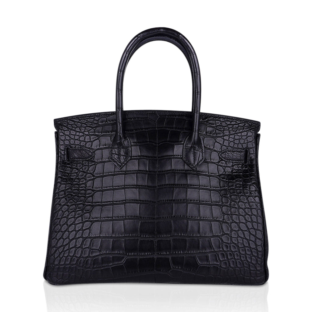 Birkin 30 Matte Alligator Black Bag Gold Hardware