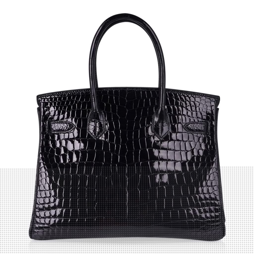 Birkin 30 Bag Black Porosus Crocodile with Gold Hardware