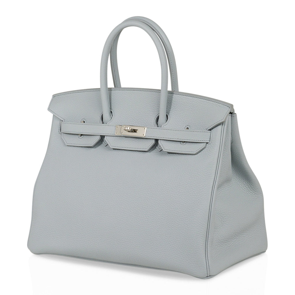 Birkin 35 Bag Blue Bleu Pale Togo Palladium Hardware
