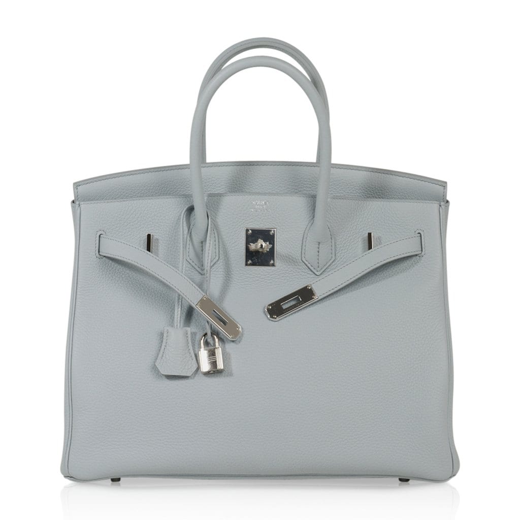 Birkin 35 Bag Blue Bleu Pale Togo Palladium Hardware