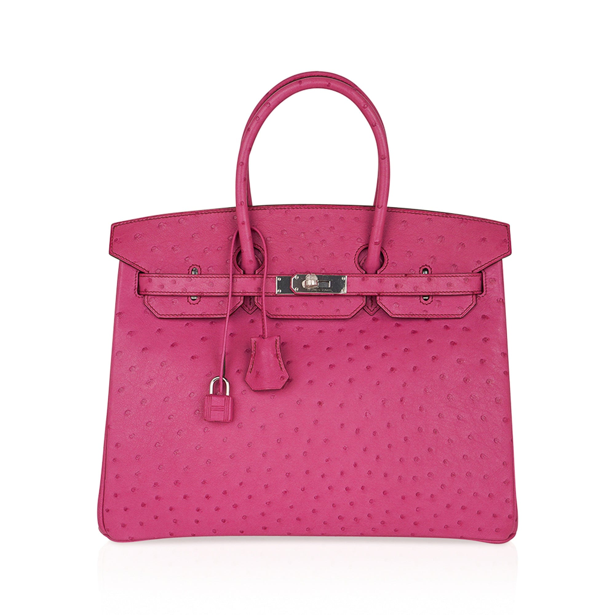 Birkin 35 Bag Fuchsia Ostrich Palladium Hardware