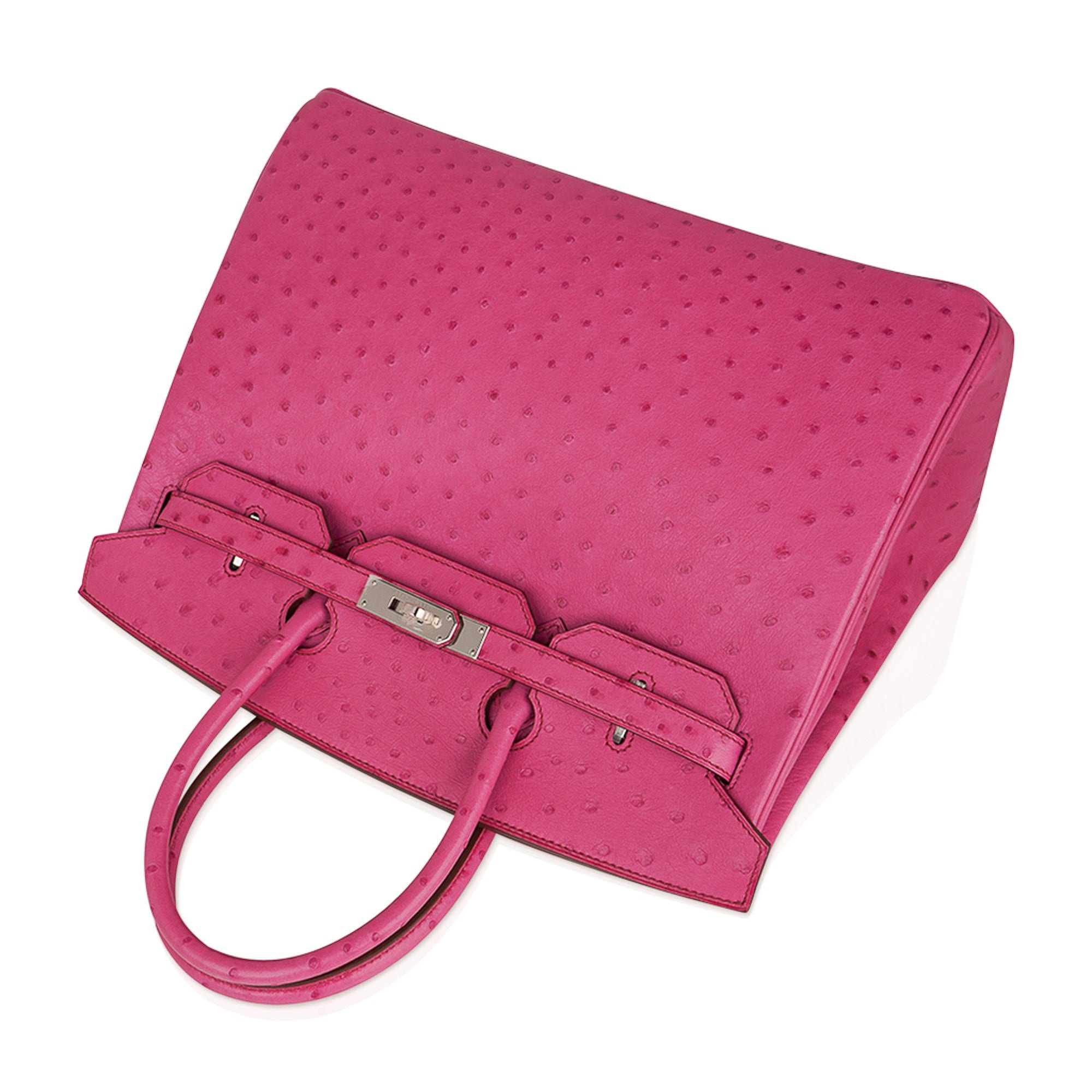 Birkin 35 Bag Fuchsia Ostrich Palladium Hardware