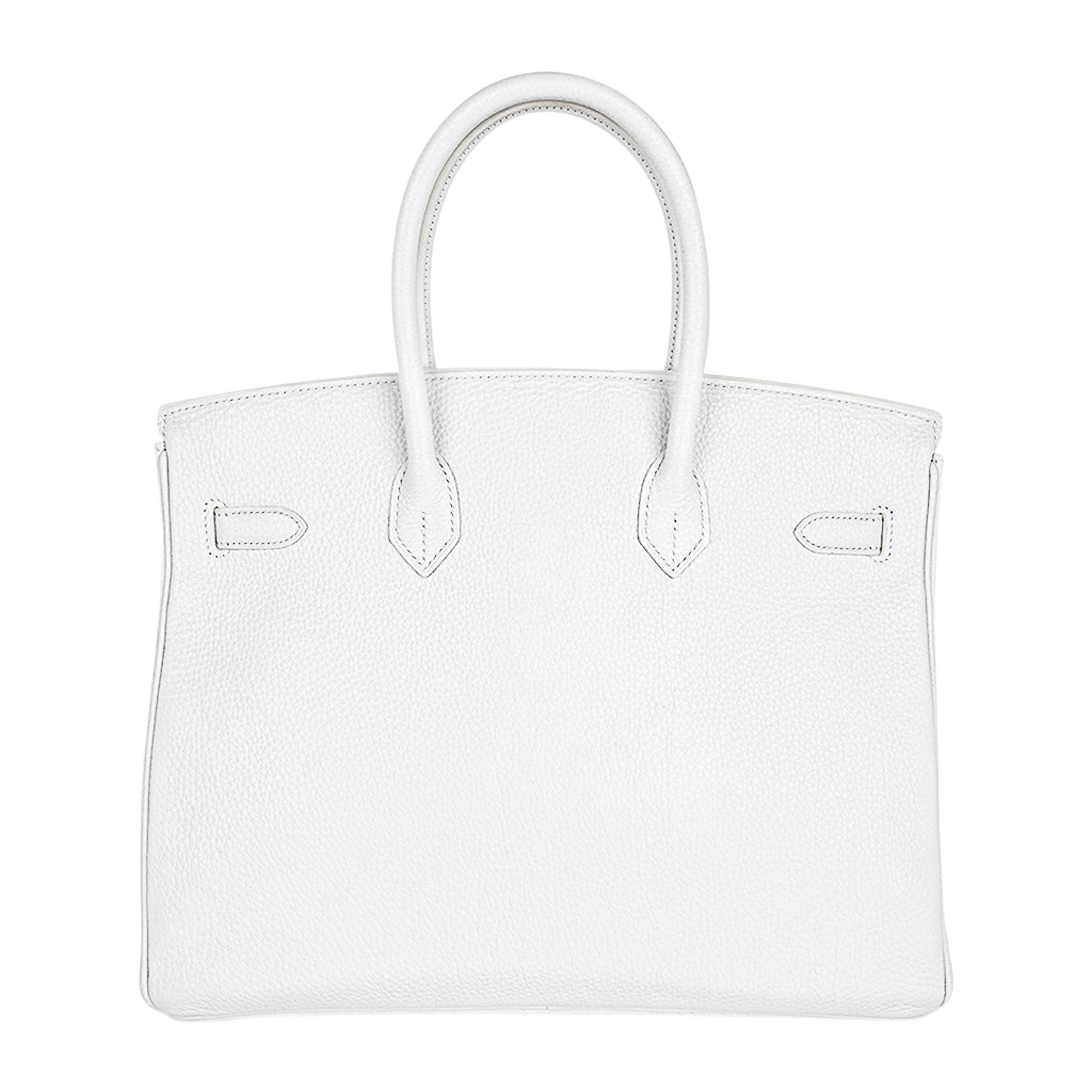 Birkin 35 Bag White Clemence Leather with Palladium Hardware