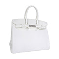 Birkin 35 Bag White Clemence Leather with Palladium Hardware