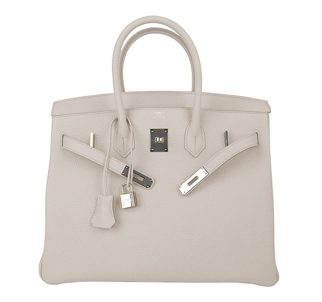Birkin 35 Bag Beton Clemence Palladium Hardware