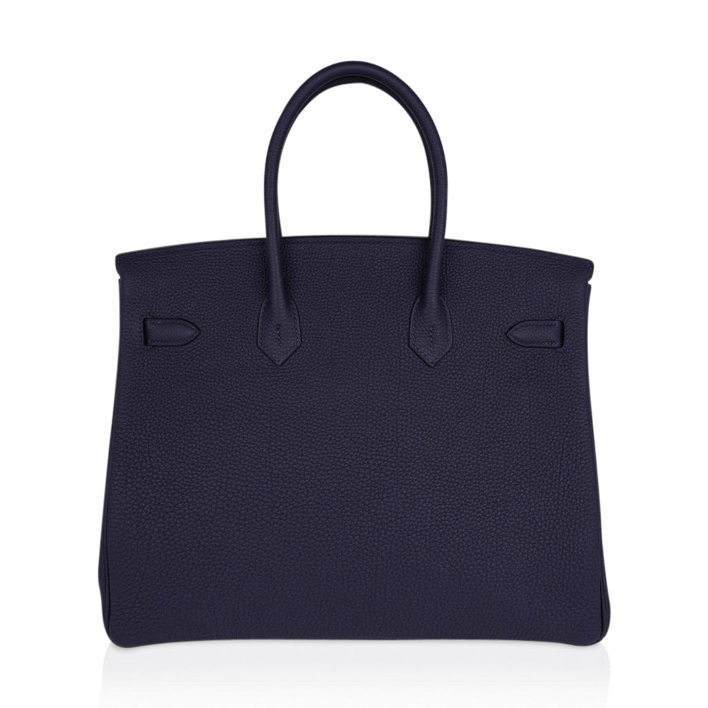 Birkin 35 Bag Blue Nuit Gold Hardware Togo Leather