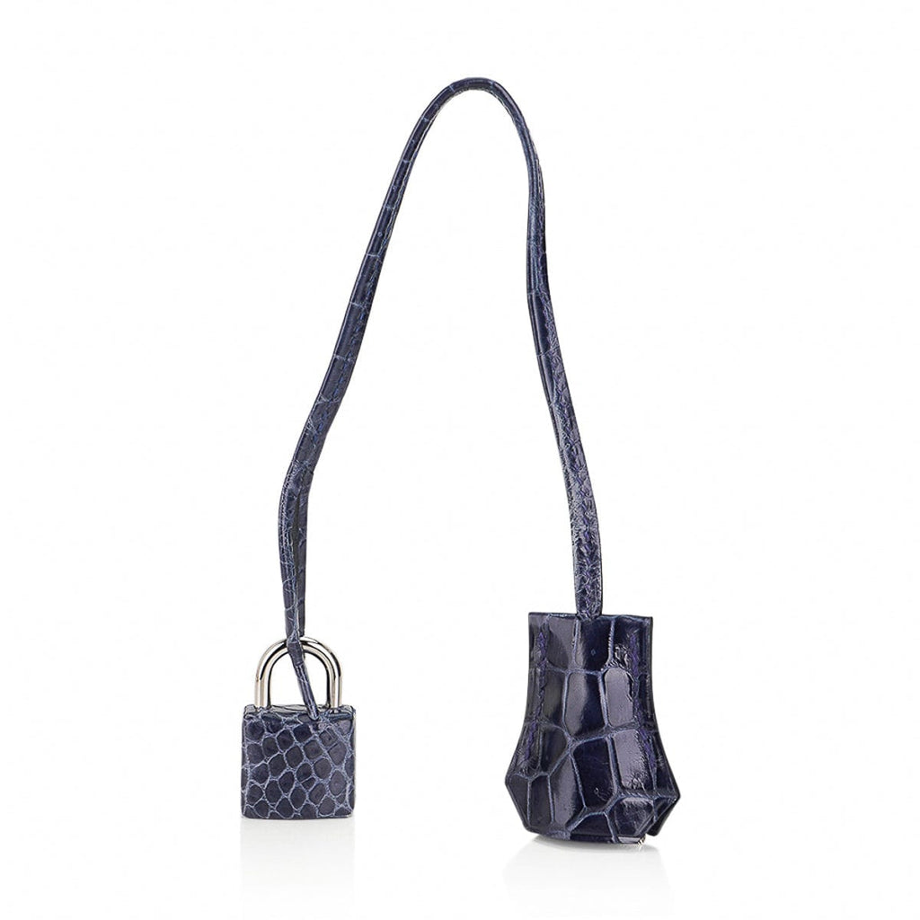 Birkin 35 Bleu Roi Porosus Crocodile Palladium Hardware