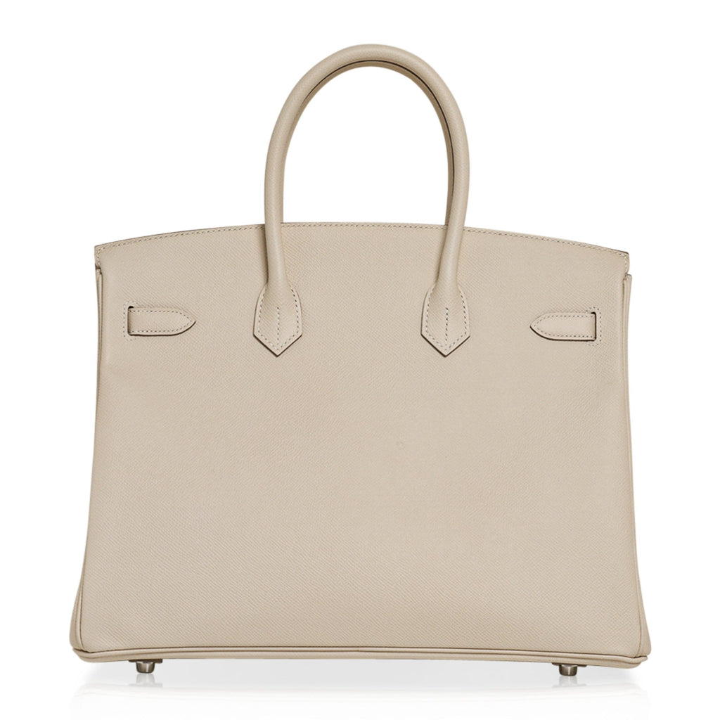 Birkin 35 Bag Craie Epsom Palladium Hardware