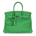 Birkin 35 Bag Ghillies Limited Edition Bamboo Palladium Hardware