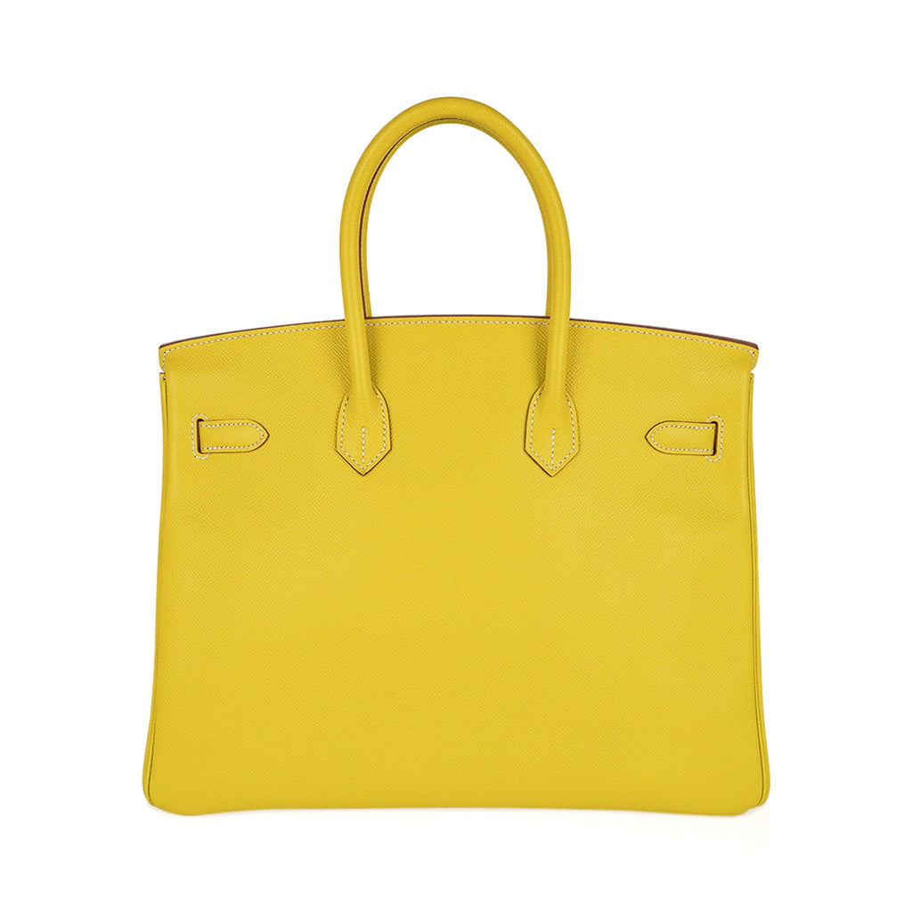 Birkin 35 Lime Candy Limited Edition Bag Epsom Palladium