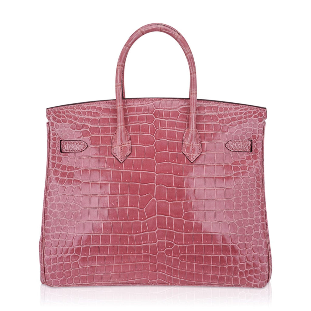Birkin 35 Rose Indien Porosus Crocodile Bag – Rare Retired Color
