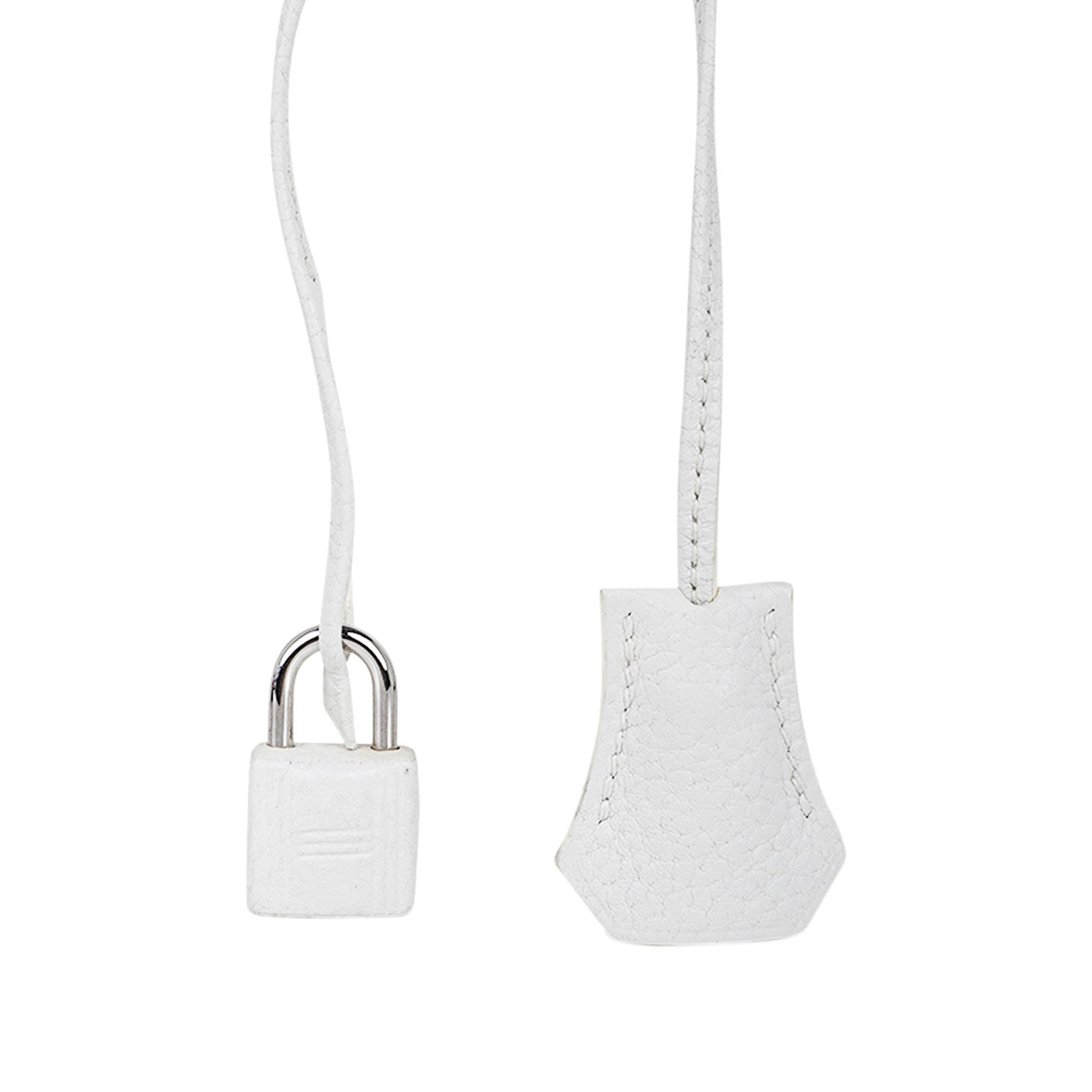 Birkin 35 Bag White Clemence Leather with Palladium Hardware