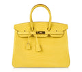 Birkin 35 Bag Matte Alligator Mimosa Gold Hardware Crazy Fabulous