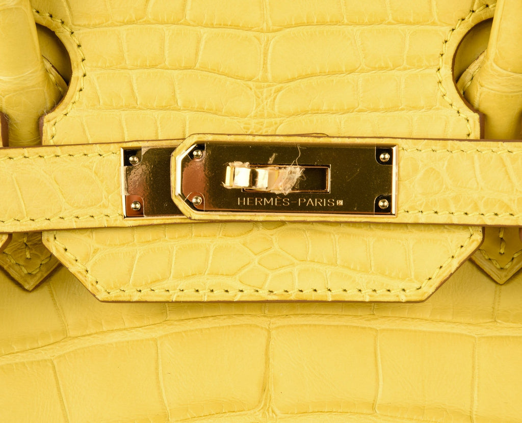 Birkin 35 Bag Matte Alligator Mimosa Gold Hardware Crazy Fabulous