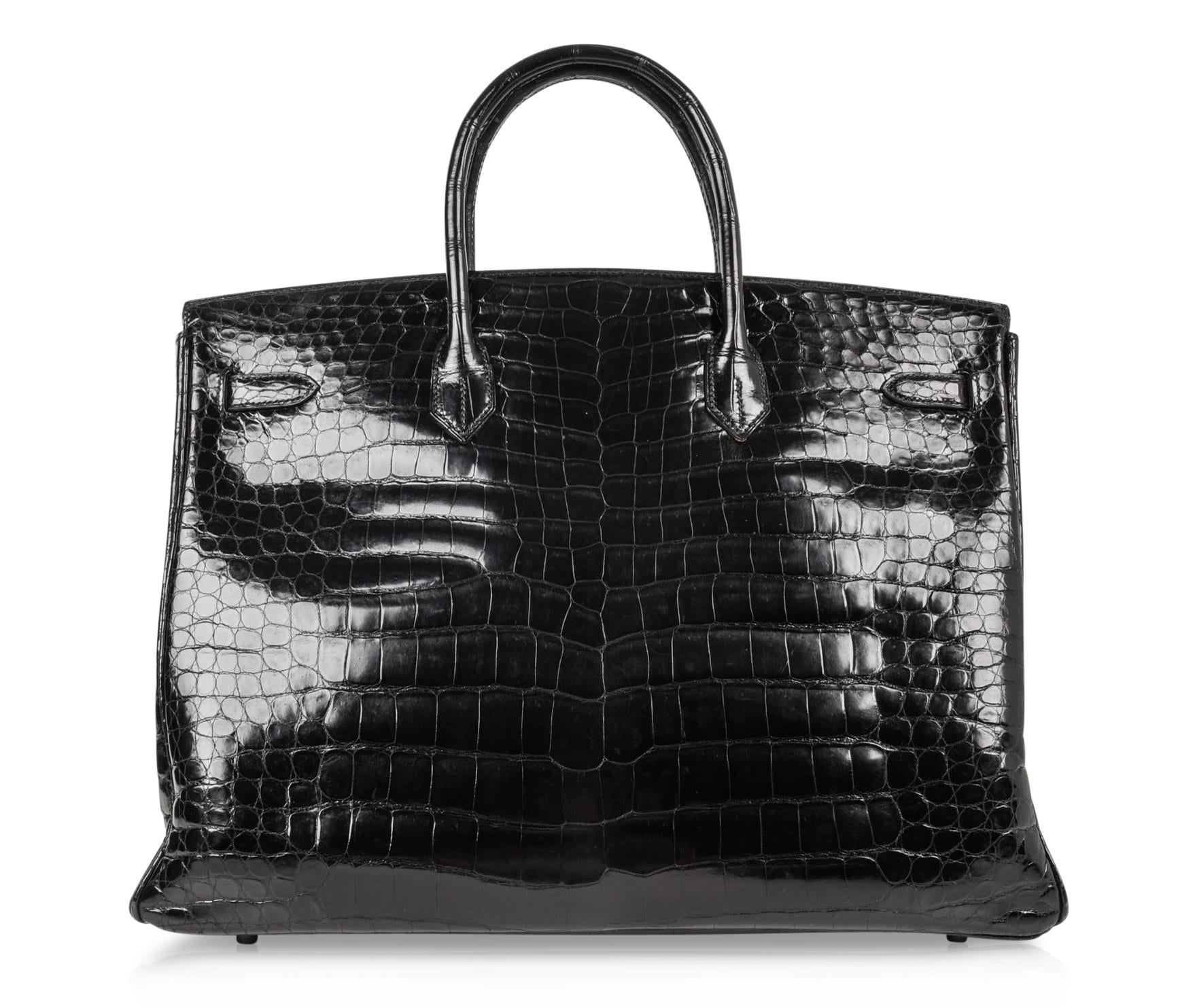 Birkin 40 Bag Black Porosus Crocodile Palladium