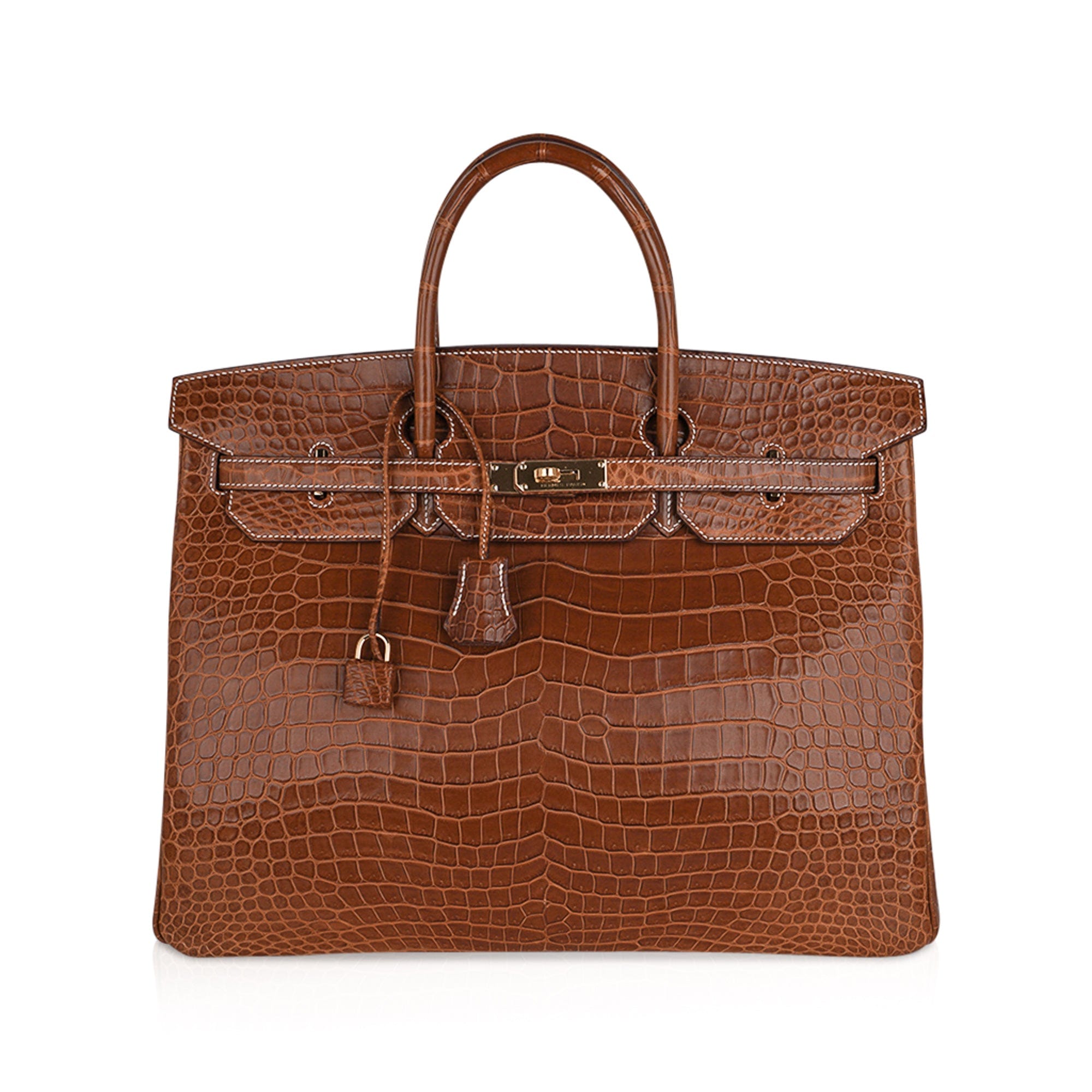 Birkin 40 Bag Rare Fauve Matte Porosus Crocodile Gold Hardware