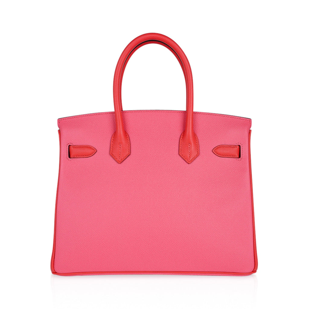 Special Order HSS Birkin 30 Bag Rose Azalee & Rose Jaipur Epsom with Brushed Palladium Hardware