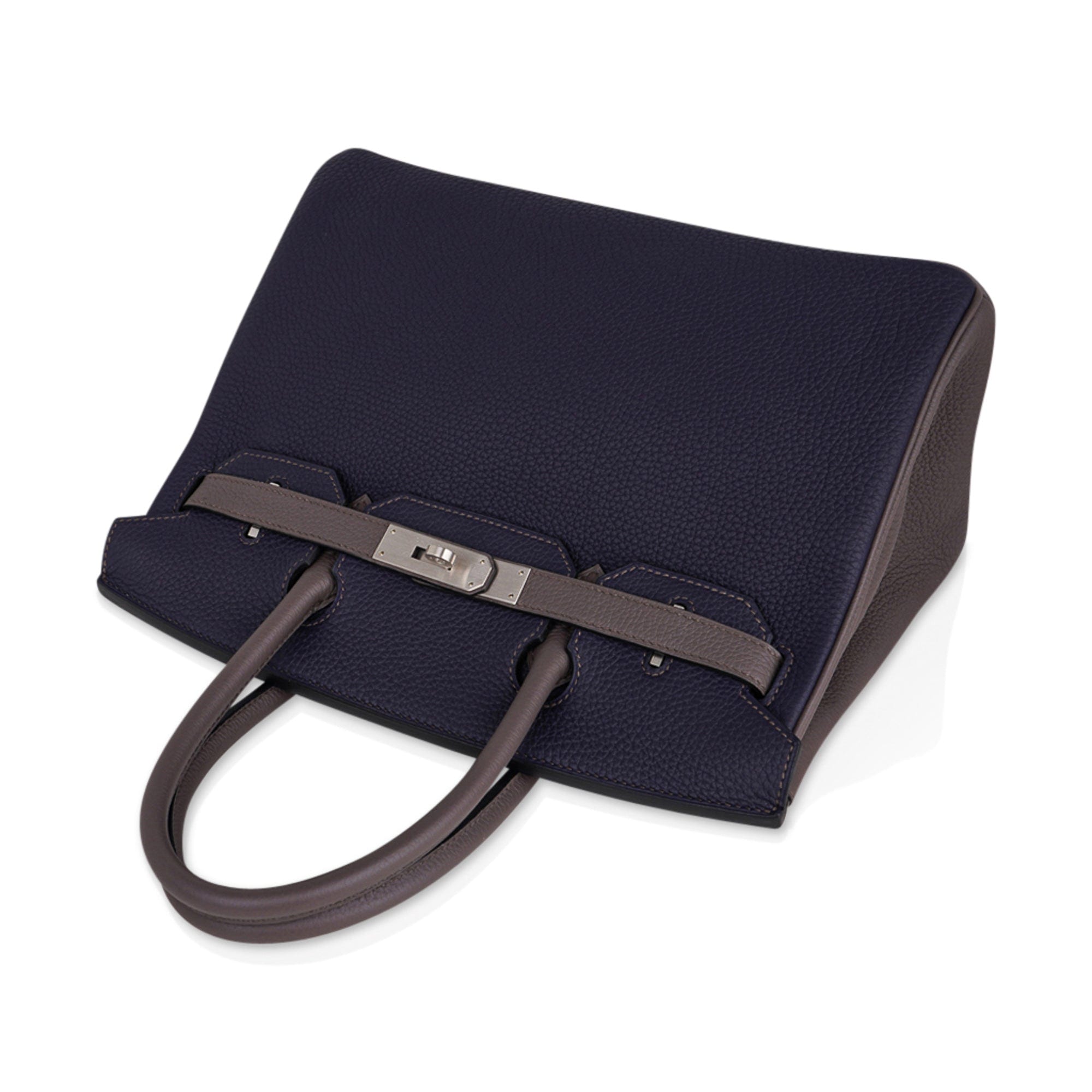 Special Order HSS Birkin 30 Bag Blue Nuit & Etain Togo Leather with Brushed Palladium Hardware