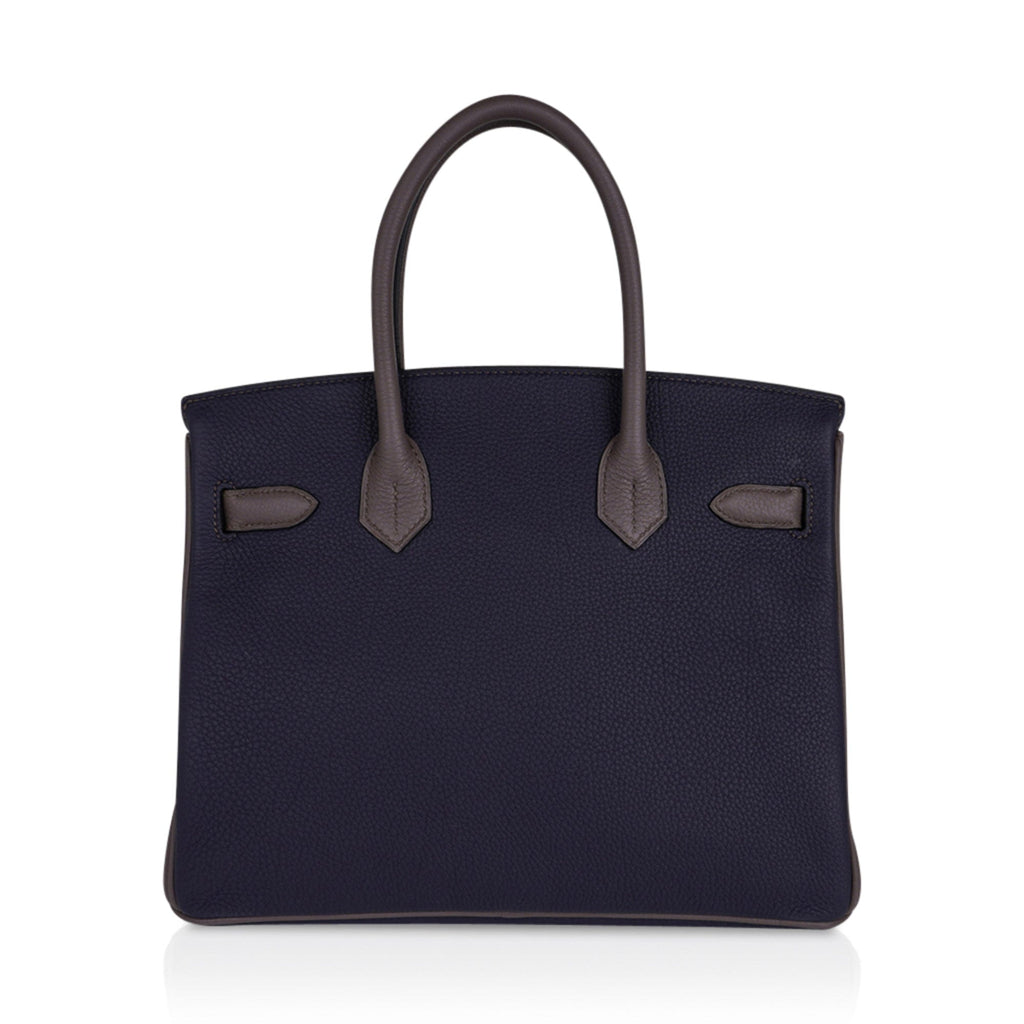 Special Order HSS Birkin 30 Bag Blue Nuit & Etain Togo Leather with Brushed Palladium Hardware