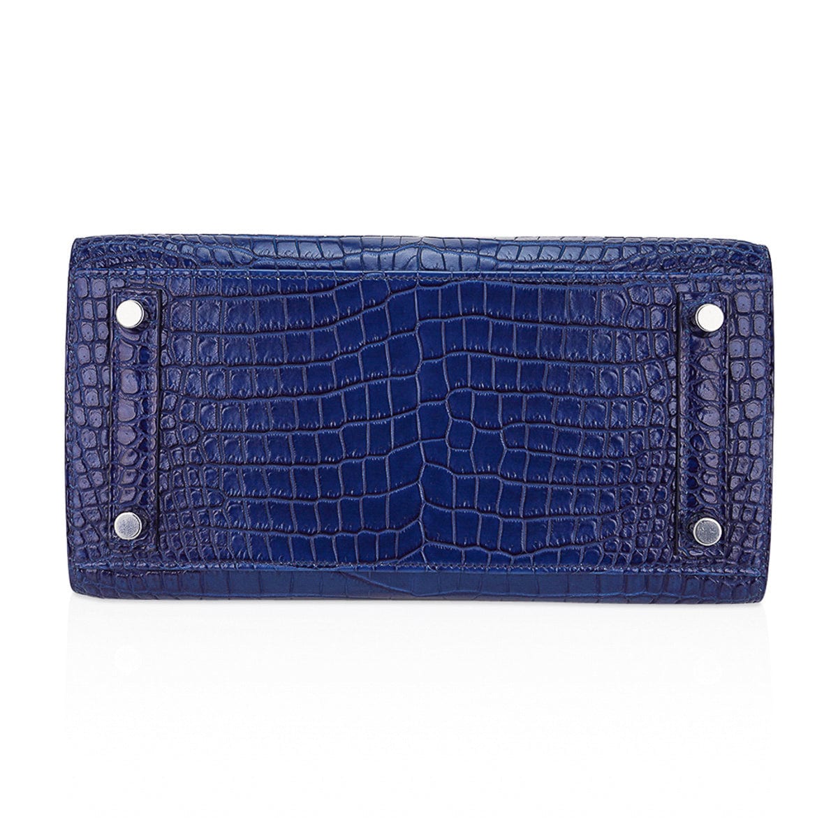 Limited Edition Birkin 25 Bag Sellier Indigo Aizome Porosus Crocodile with Palladium Hardware