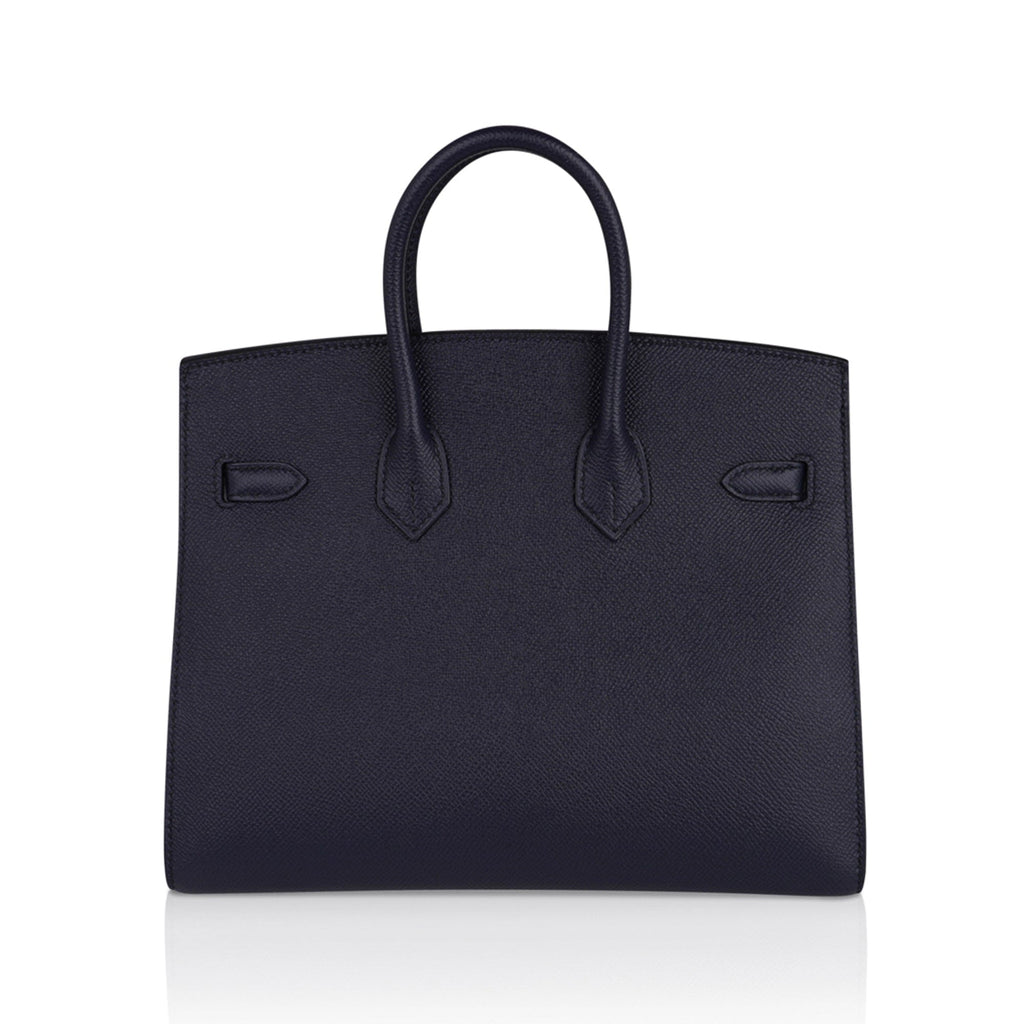Birkin Sellier 25 Bag Blue Indigo Epsom Leather with Palladium Hardware