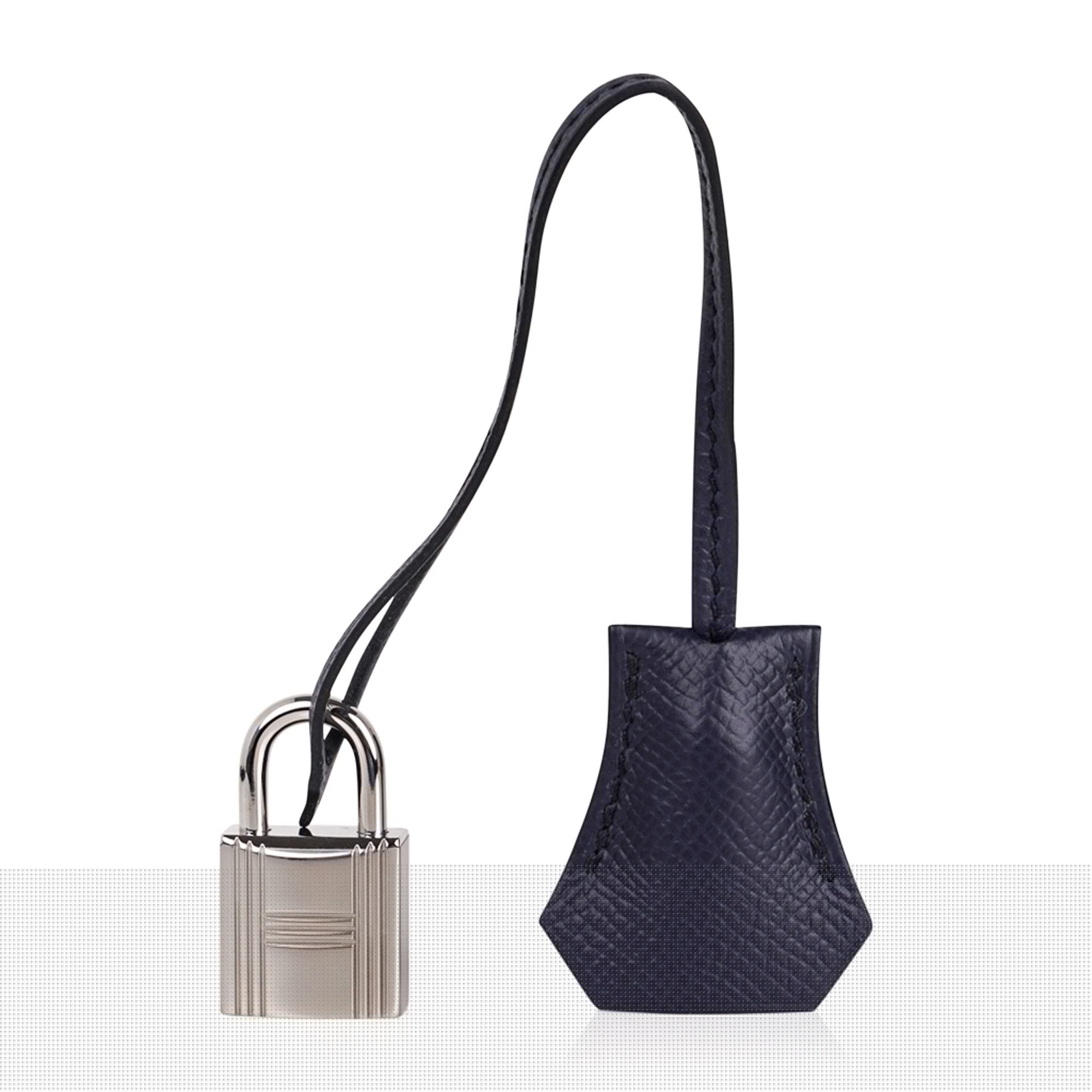 Birkin Sellier 25 Bag Blue Indigo Epsom Leather with Palladium Hardware