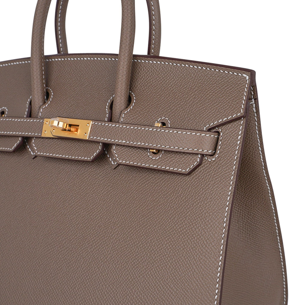 Birkin Sellier 25 Etoupe Gold Hardware Epsom Leather New w/Box