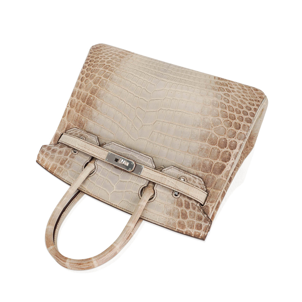 Birkin 30 Bag Gris Cendre Himalaya Crocodile Palladium Hardware
